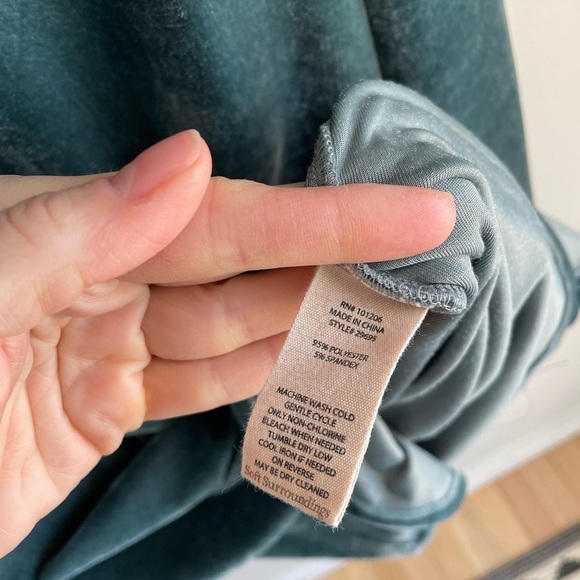 Soft Surroundings Velvet Boyfriend Tunic Shirt - Teal - Medium - Picture 13 of 13